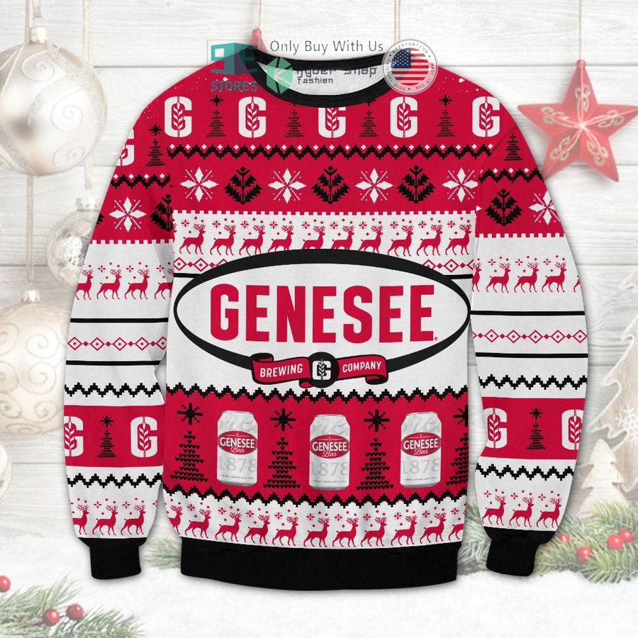 genesee brewing company christmas sweatshirt sweater 1 85275