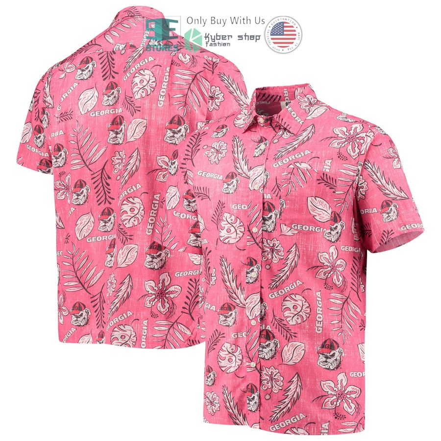 georgia bulldogs wes willy vintage floral red hawaiian shirt 1 92367
