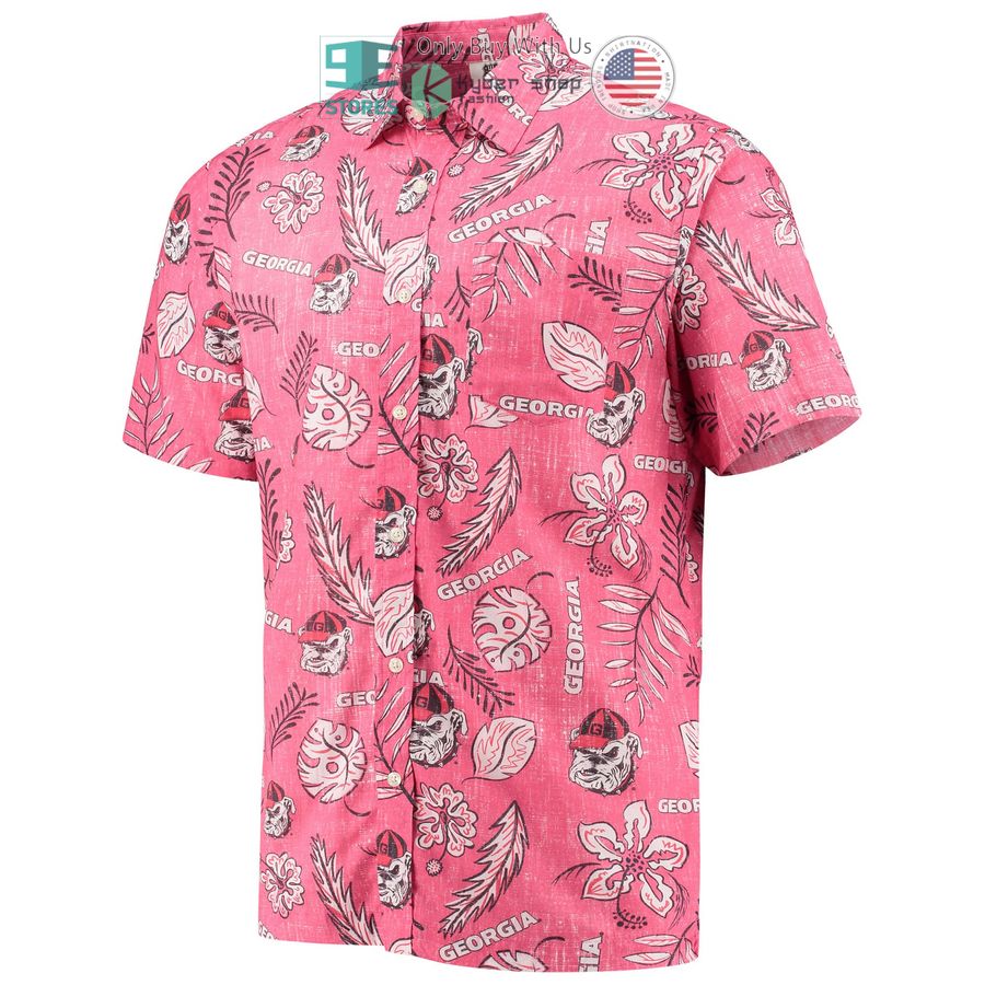 georgia bulldogs wes willy vintage floral red hawaiian shirt 2 46222