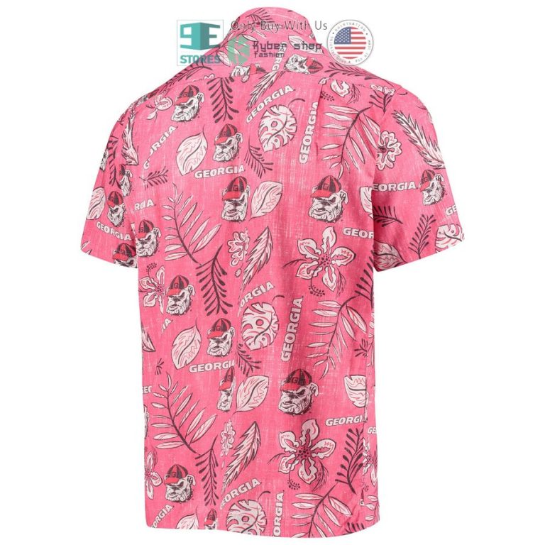 georgia bulldogs wes willy vintage floral red hawaiian shirt 3 67419