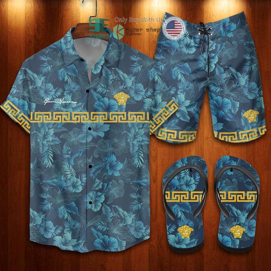 gianni versace blue hawaii shirt shorts 1 58181