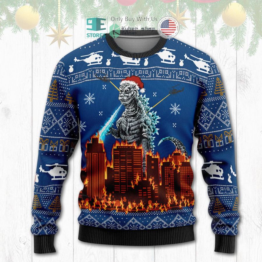 godzilla christmas sweatshirt sweater 1 82123