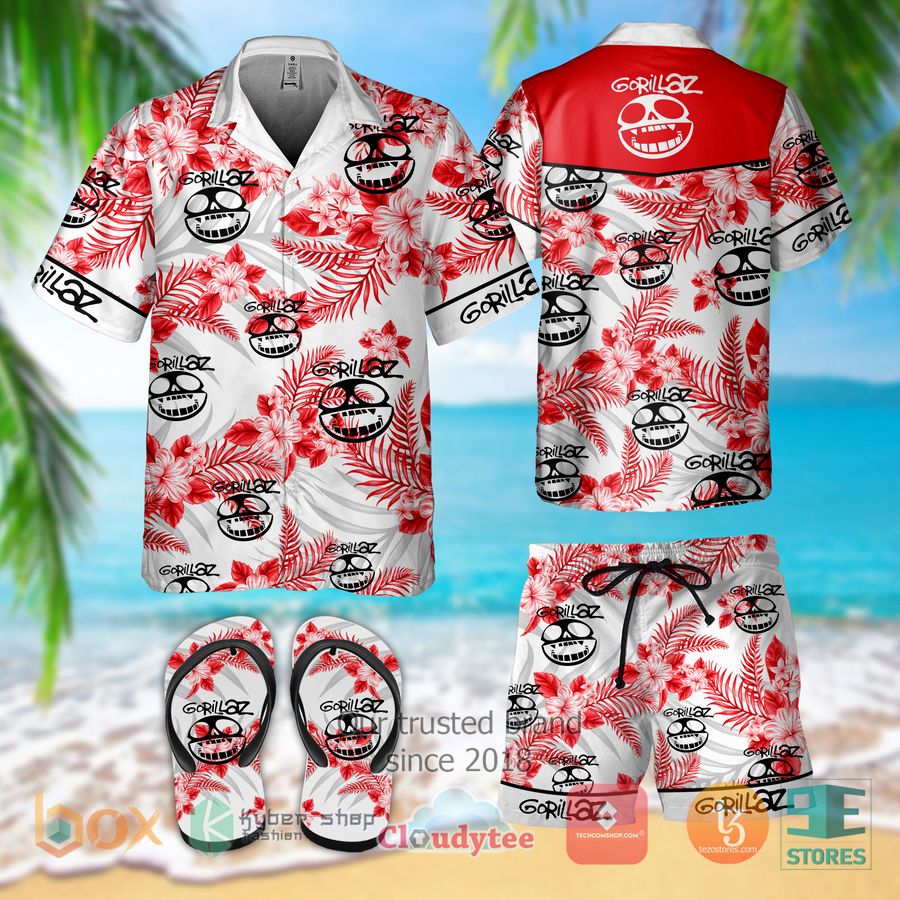 gorillaz band hawaiian shirt shorts 1 72722