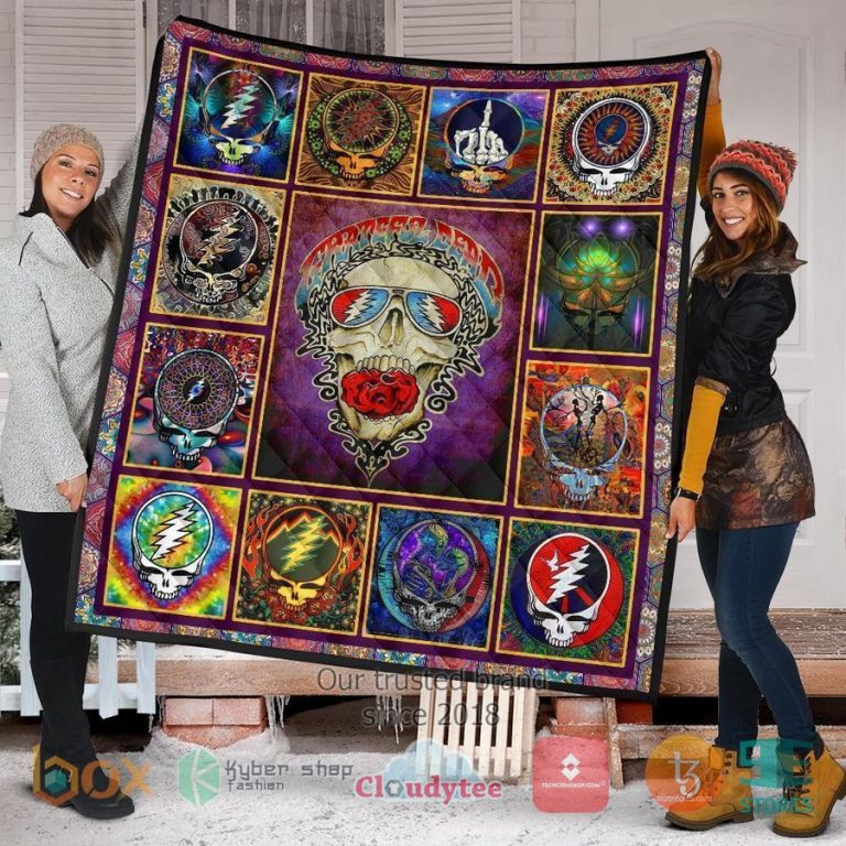 grateful dead head quilt blanket 1 83864