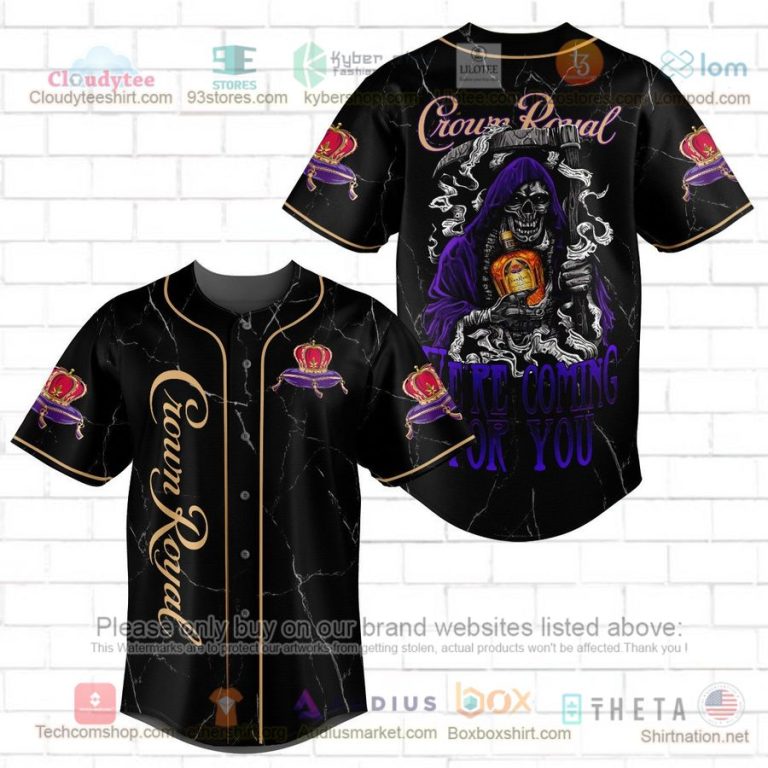 grim reaper crown royal were comming for you baseball jersey 1 1412