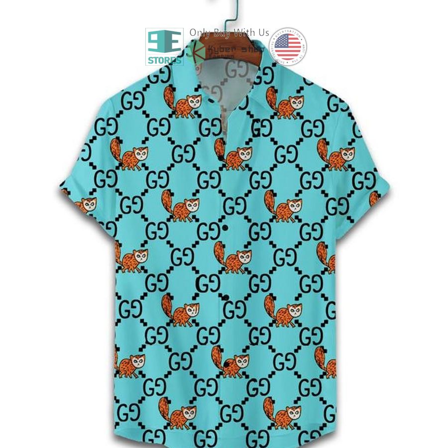 gucci animal blue hawaii shirt shorts 2 10408