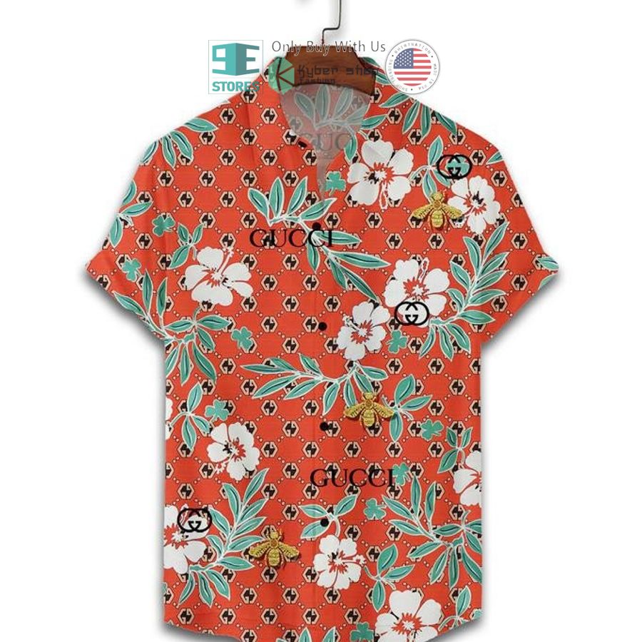 gucci bee flower hawaii shirt shorts 2 30874