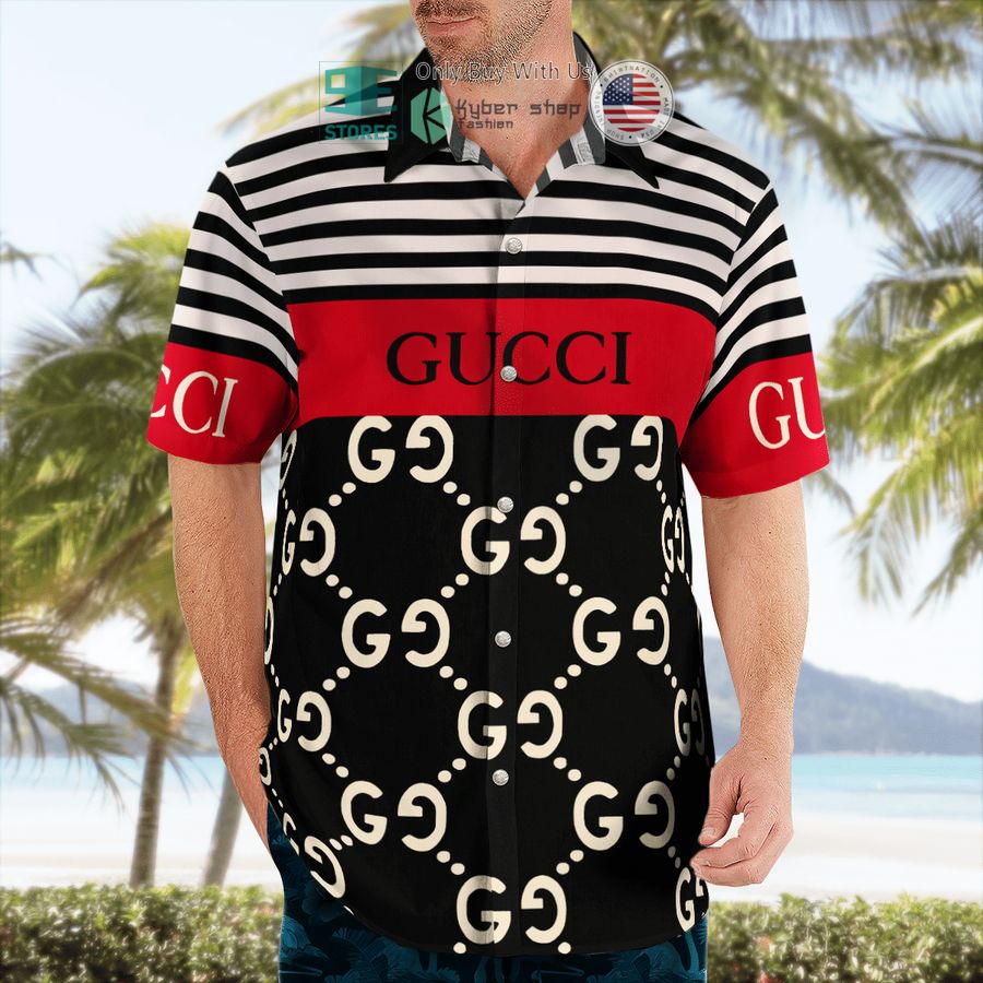 gucci black red hawaii shirt shorts 2 14104