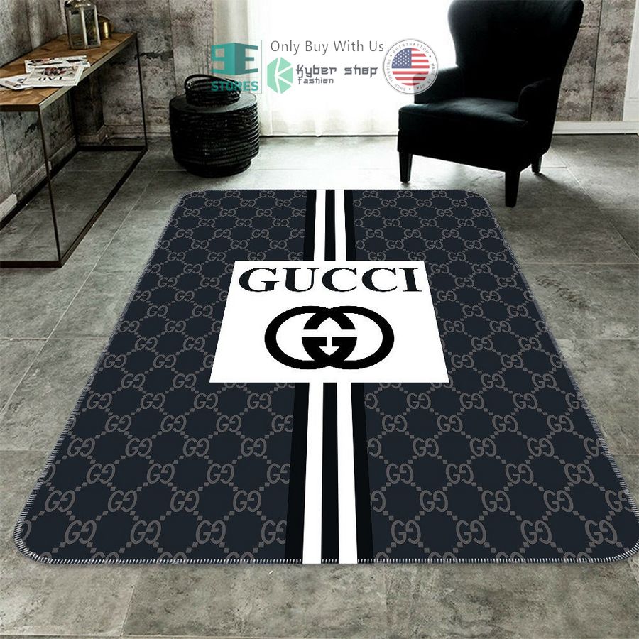 gucci black white pattern color rectangle rug 1 79147