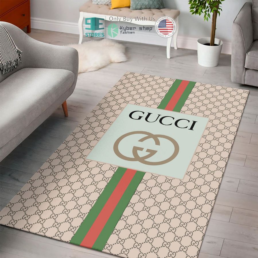 gucci blue cream stripes color rectangle rug 1 62433