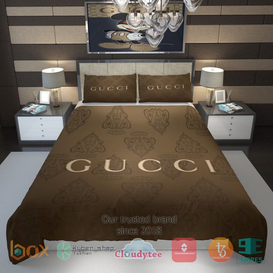 gucci brown italian luxury brand bedding set 1 38313