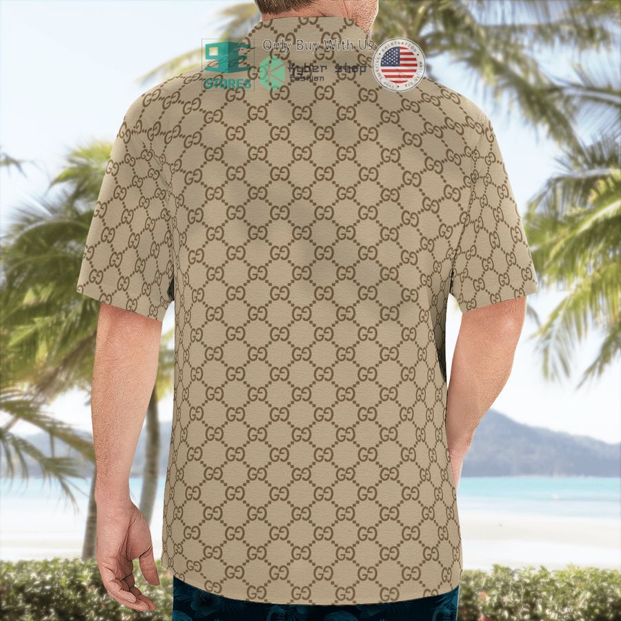 gucci cream stripes khaki hawaii shirt shorts 2 50845