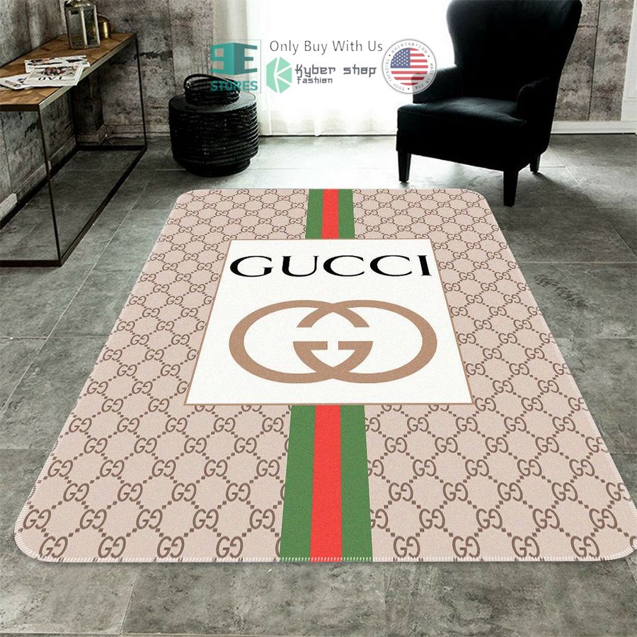 gucci cream white stripes pattern rectangle rug 1 29211