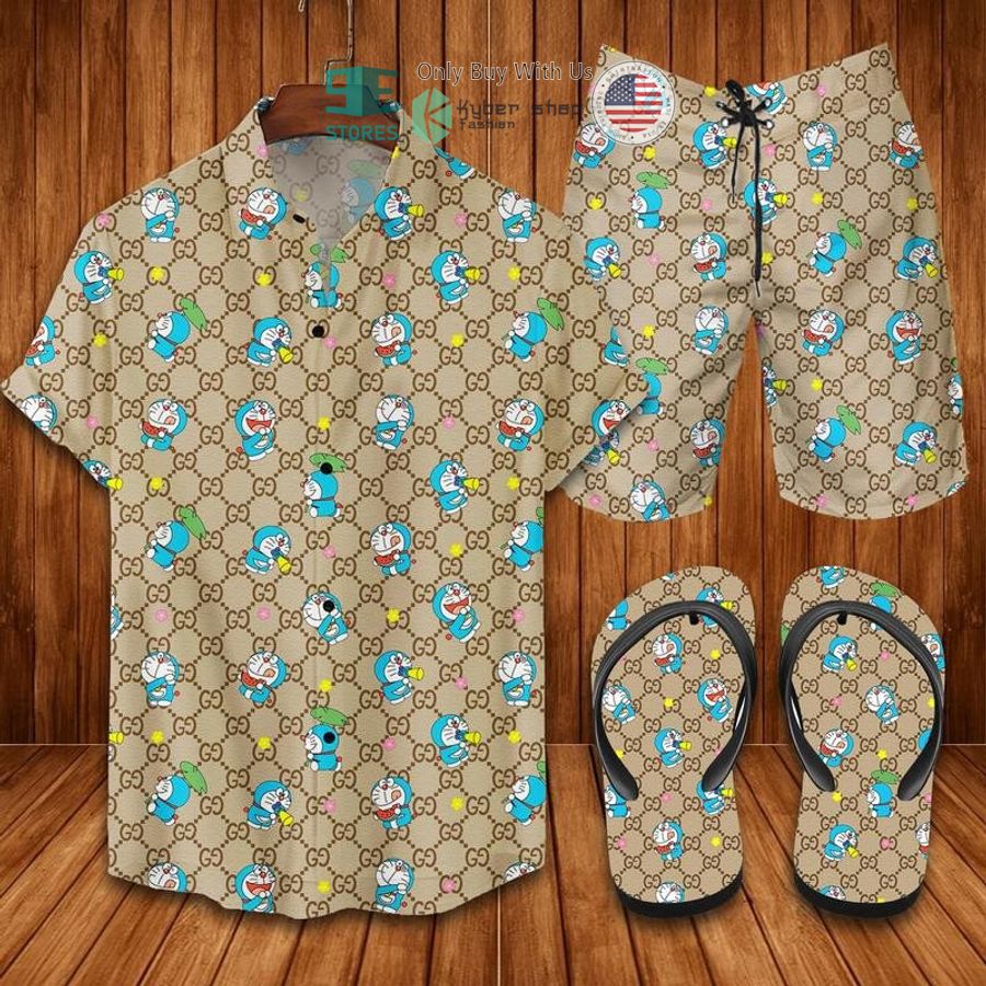 gucci doraemon hawaii shirt shorts 1 22320