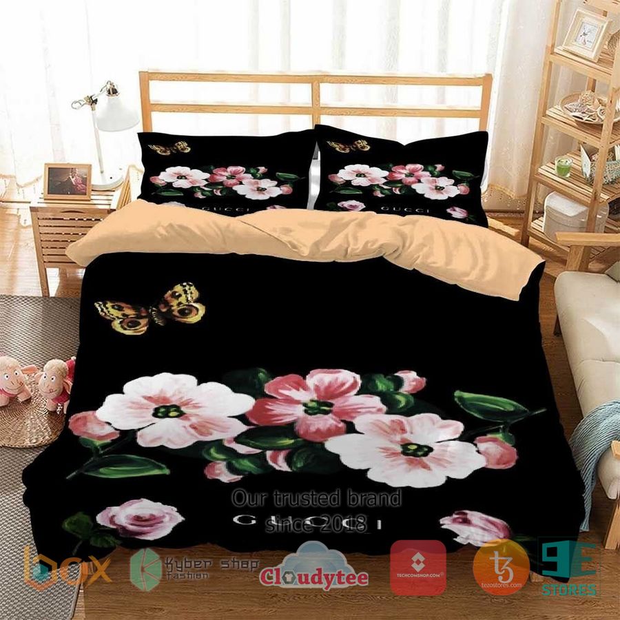 gucci flower butterfly bedding set 1 68891
