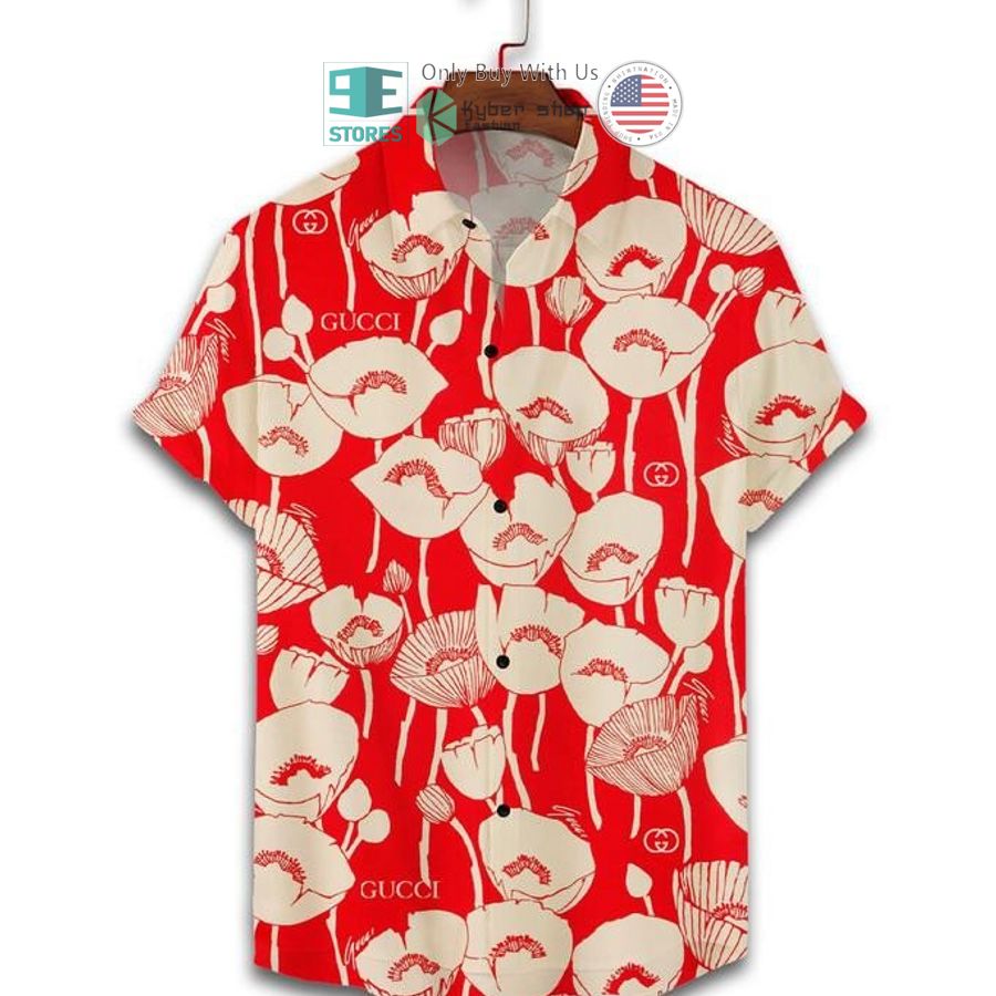 gucci flower red hawaii shirt shorts 2 28509