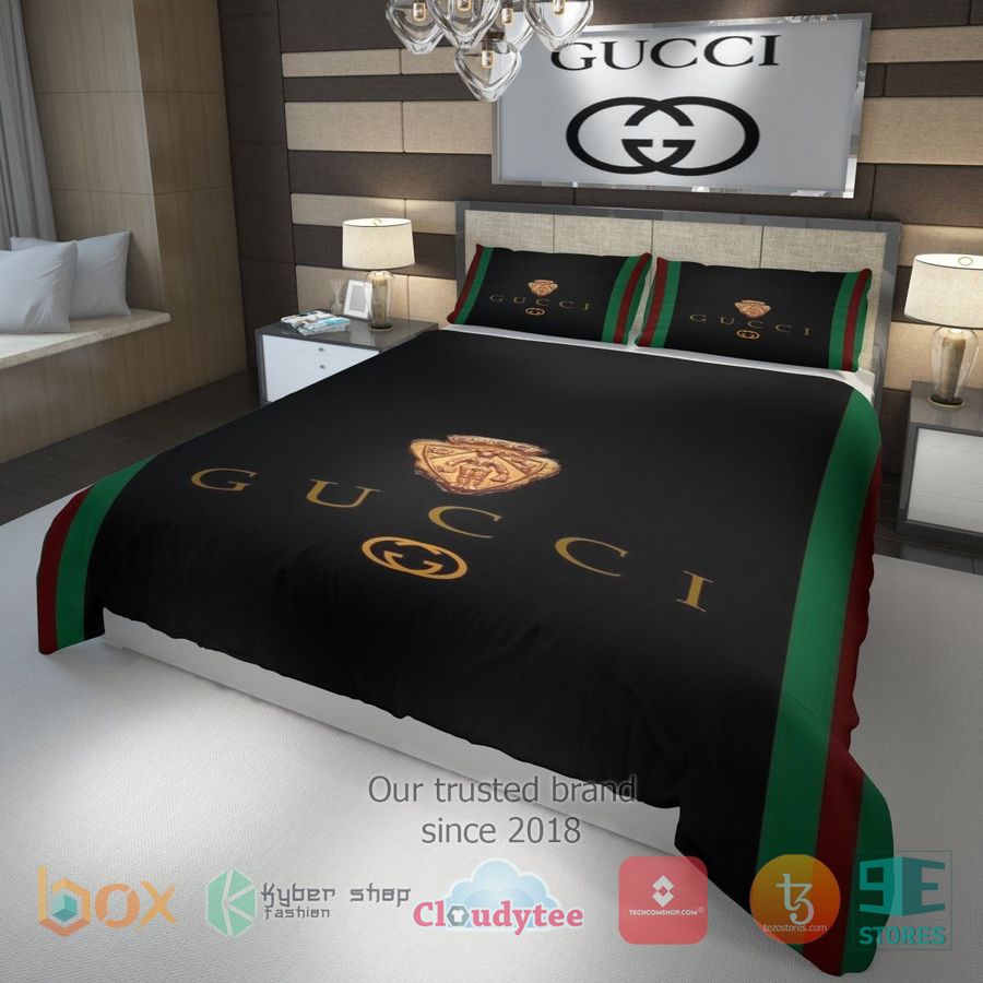 gucci gc brand logo black bedding set 1 49027