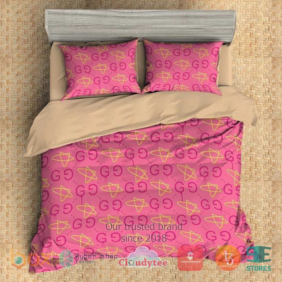 gucci ghost pink pattern bedding set 1 31307