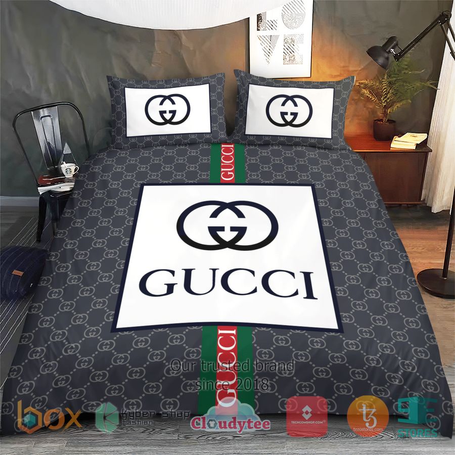 gucci high end brand blue bedding set 1 97472