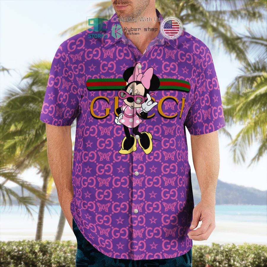 gucci minnie mouse pink hawaii shirt shorts 2 93005