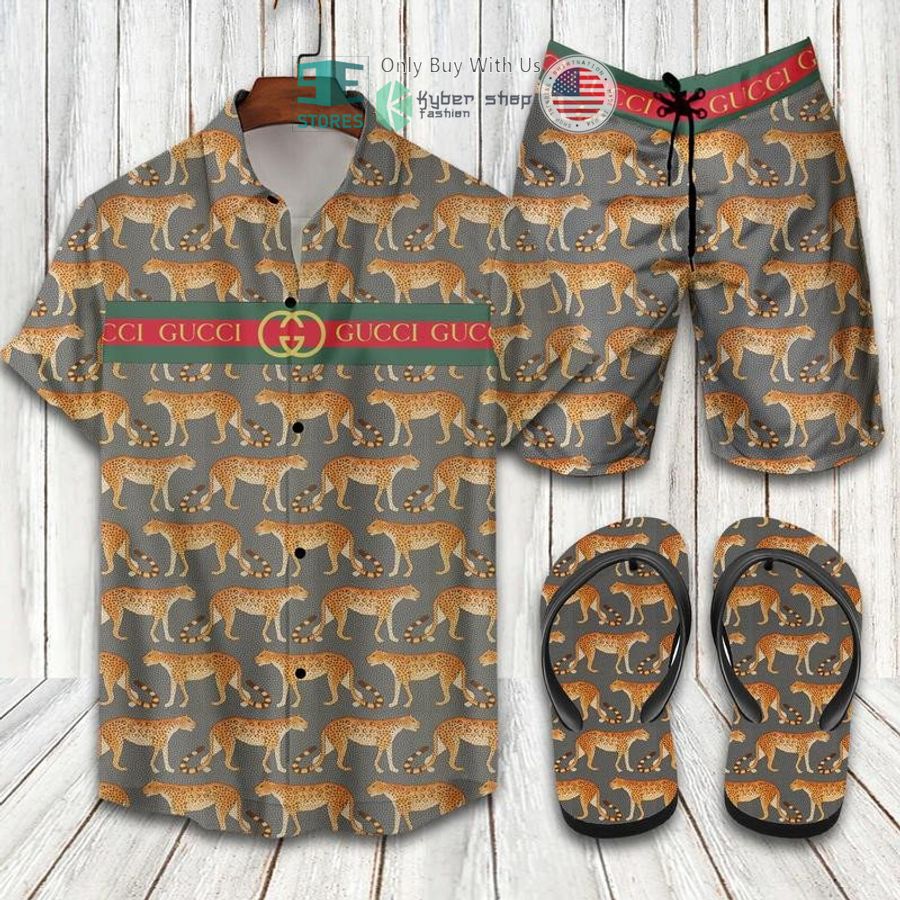 gucci panther hawaii shirt shorts 1 88091