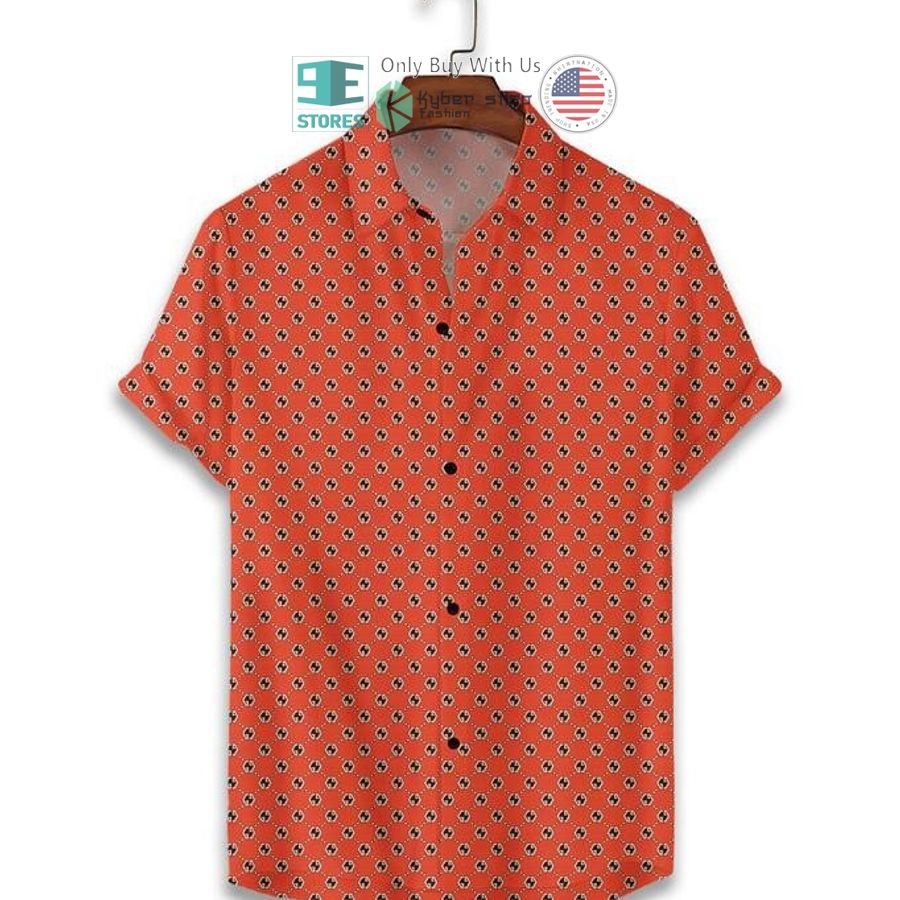 gucci pattern red hawaii shirt shorts 2 64321