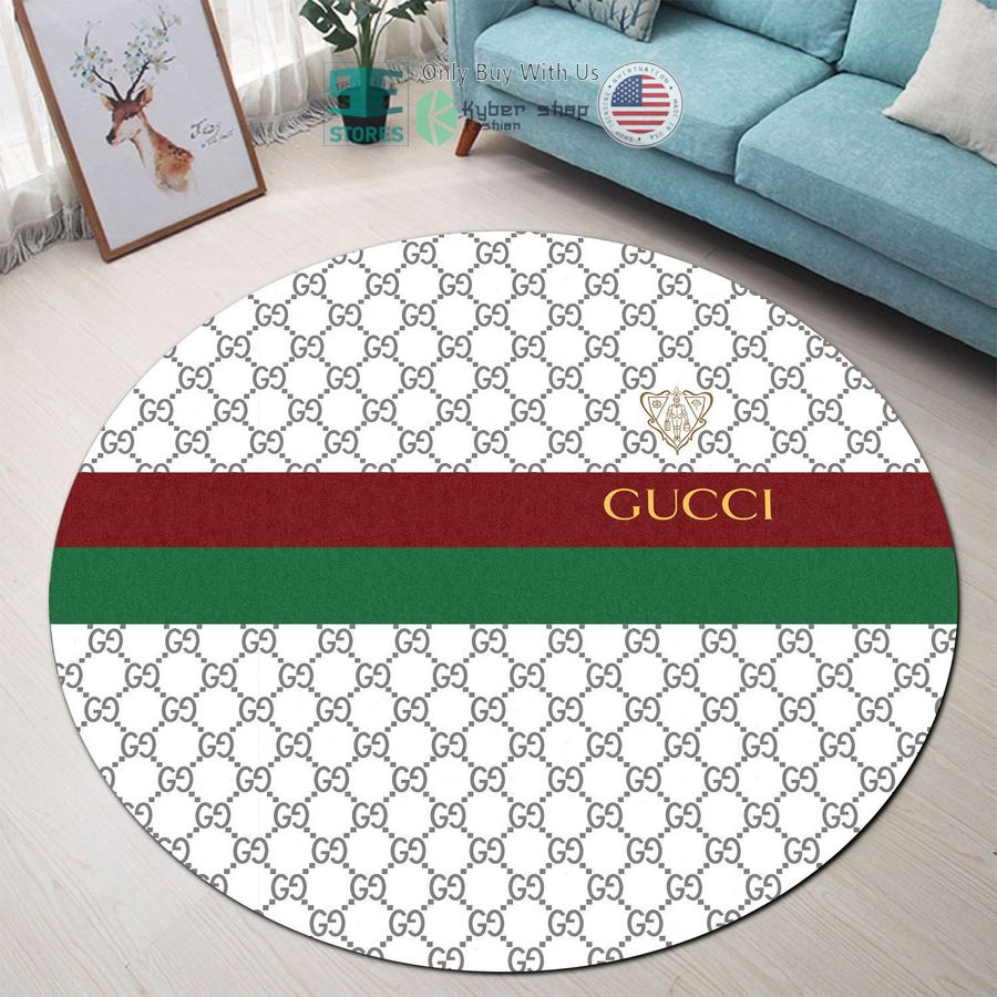 gucci pattern stripes white round rug 1 93321