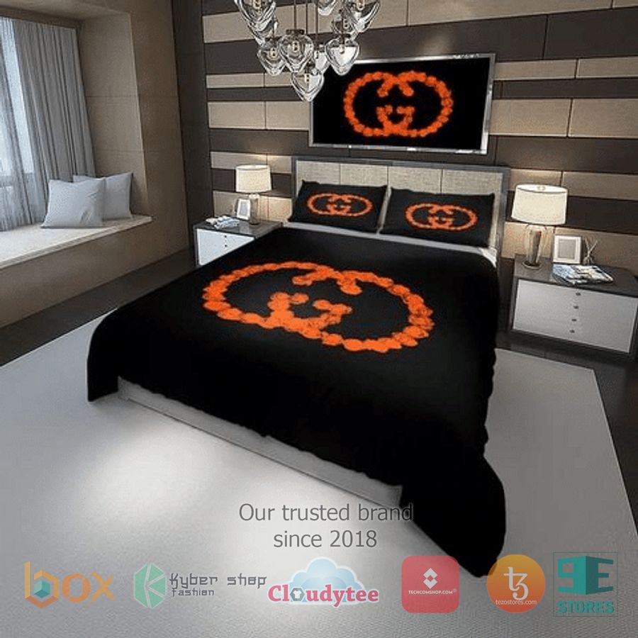 gucci rose orange logo bedding set 1 28856