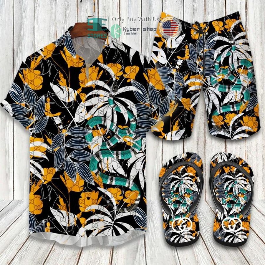 gucci snake flower hawaii shirt shorts 1 70315