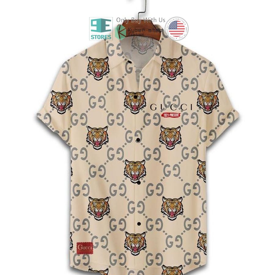 gucci tiger cream hawaii shirt shorts 2 82836