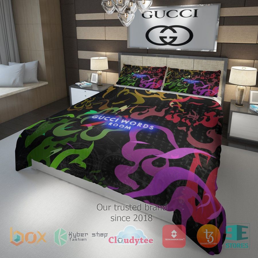 gucci words room italian luxury brand bedding set 1 35275