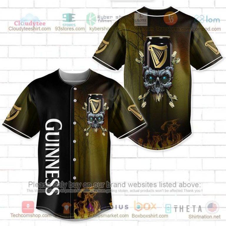 guinness skull head baseball jersey 1 9458