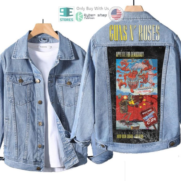 guns n roses band appetite for democracy 3d album denim jacket 1 29545