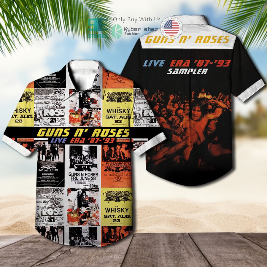 guns n roses band live era 8793 album hawaiian shirt 1 92450