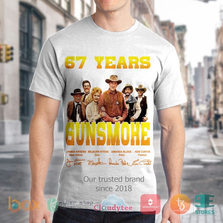 gunsmoke 67th anniversary white 3d t shirt 2 22114