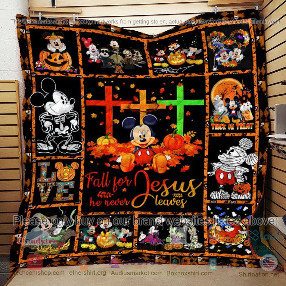 halloween mickey fall for jesus he never leaves quilt 3 95321