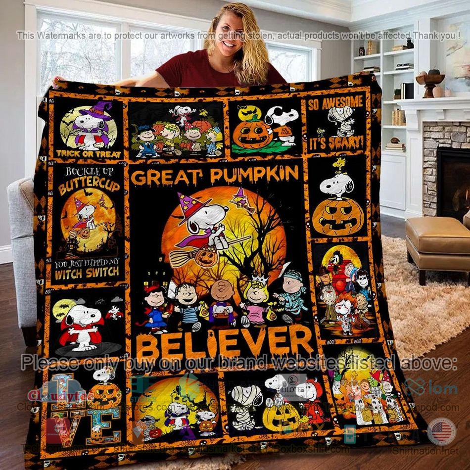 halloween snoopy great pumpkin believer quilt 1 19788