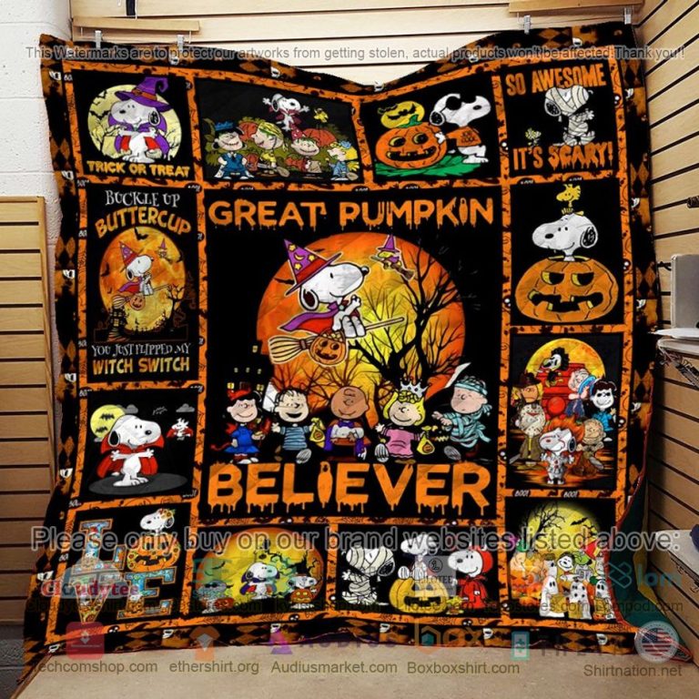 halloween snoopy great pumpkin believer quilt 3 90830