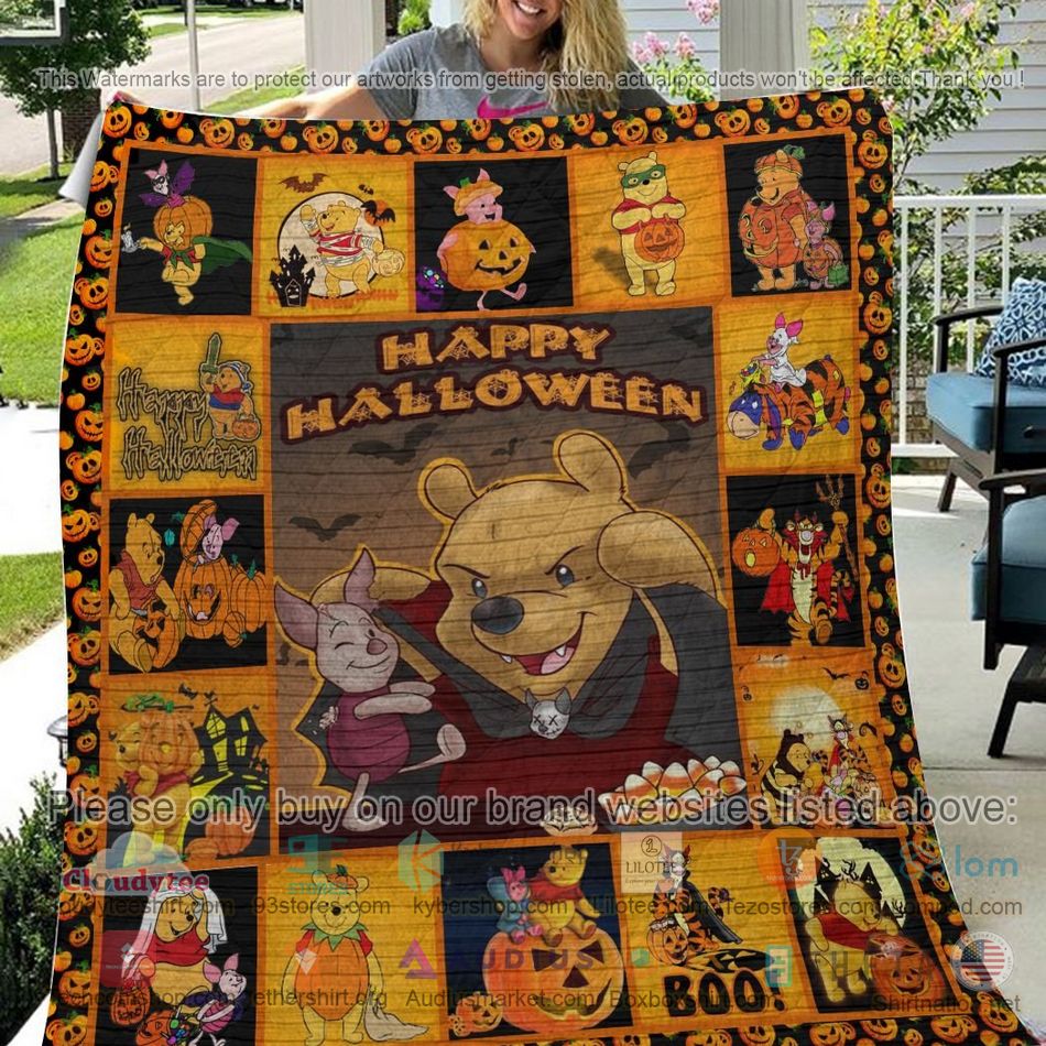 happy halloween winnie the pooh quilt 1 75049