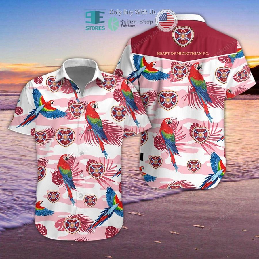 heart of midlothian football club parrot hawaii shirt shorts 1 35288