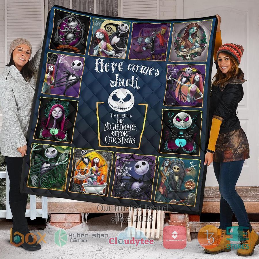 here comes jack the nightmare before christmas quilt blanket 1 42484
