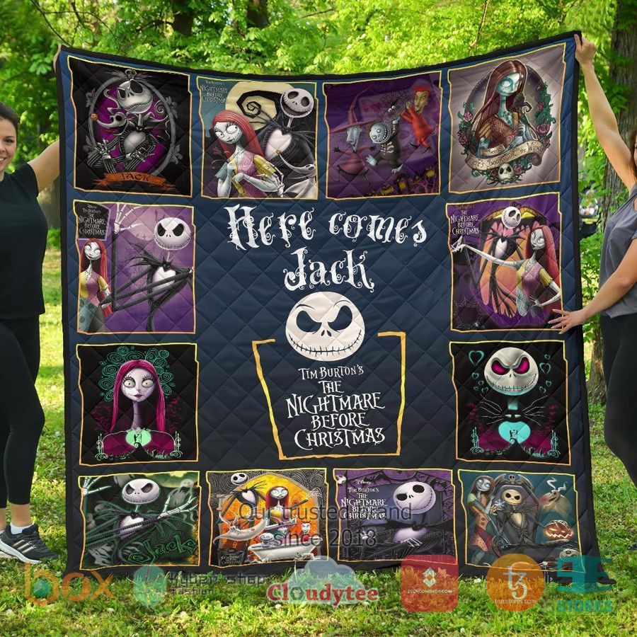 here comes jack the nightmare before christmas quilt blanket 2 58294
