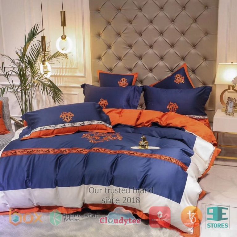 hermes paris high end blue bedding set 1 28250