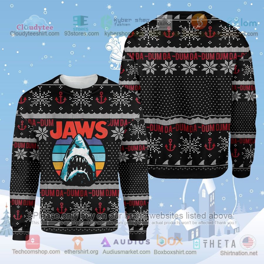horror shark jaws da dum sweatshirt sweater 1 68703