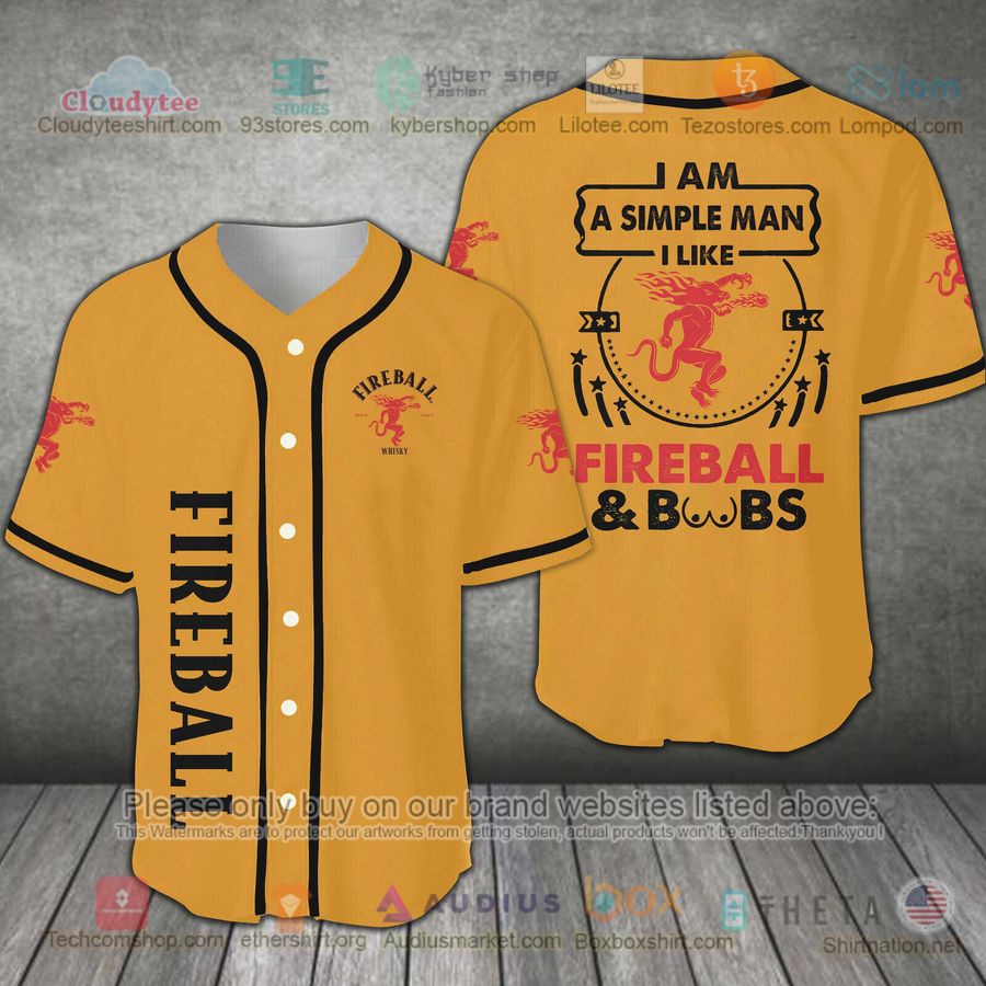 i am a simple man i like fireball baseball jersey 1 70066