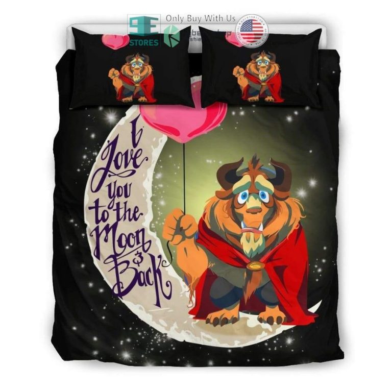 i love you to the moon back beauty and the beast bedding set 3 45198