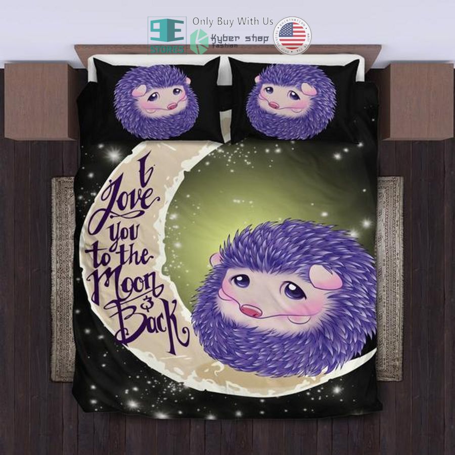 i love you to the moon back cute hedgehog bedding set 1 17295