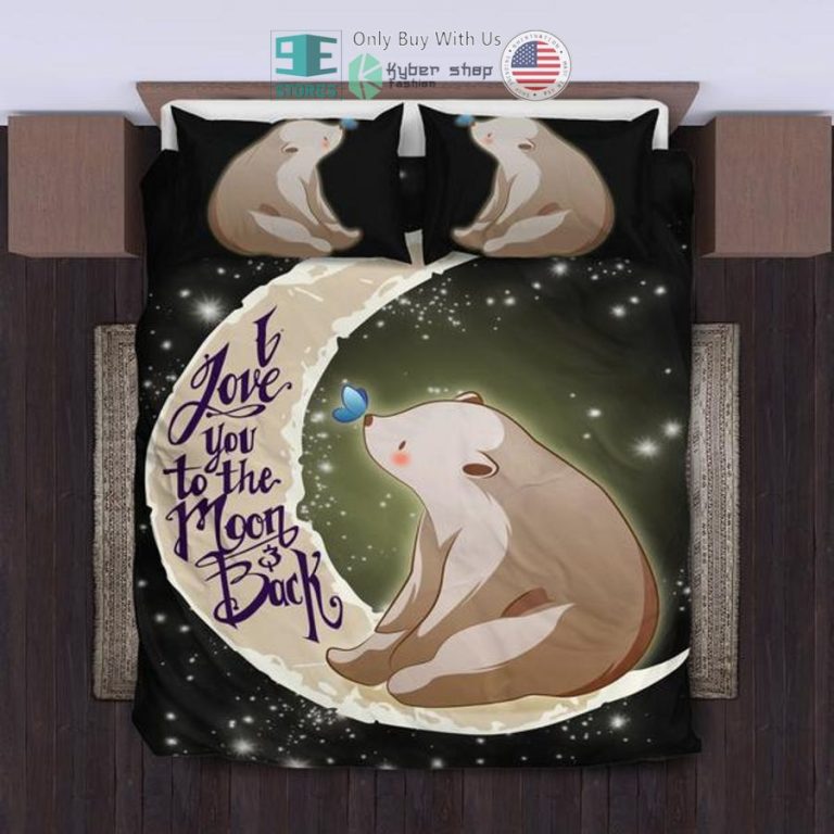 i love you to the moon back cute polar bear bedding set 1 34872