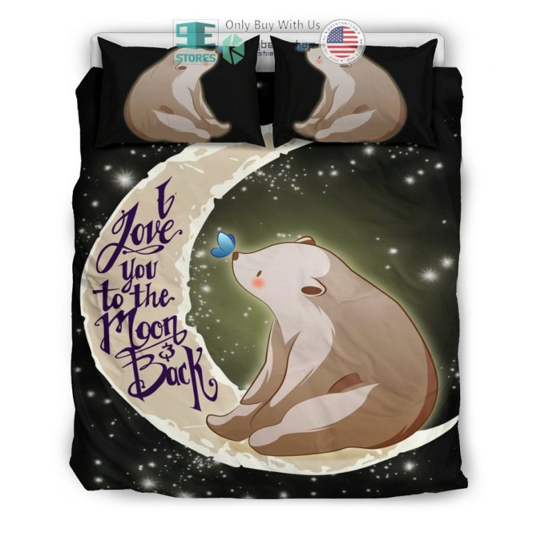 i love you to the moon back cute polar bear bedding set 3 74763