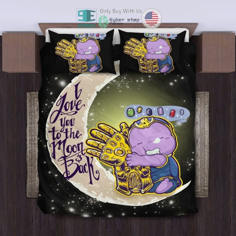 i love you to the moon back cute thanos bedding set 1 62162